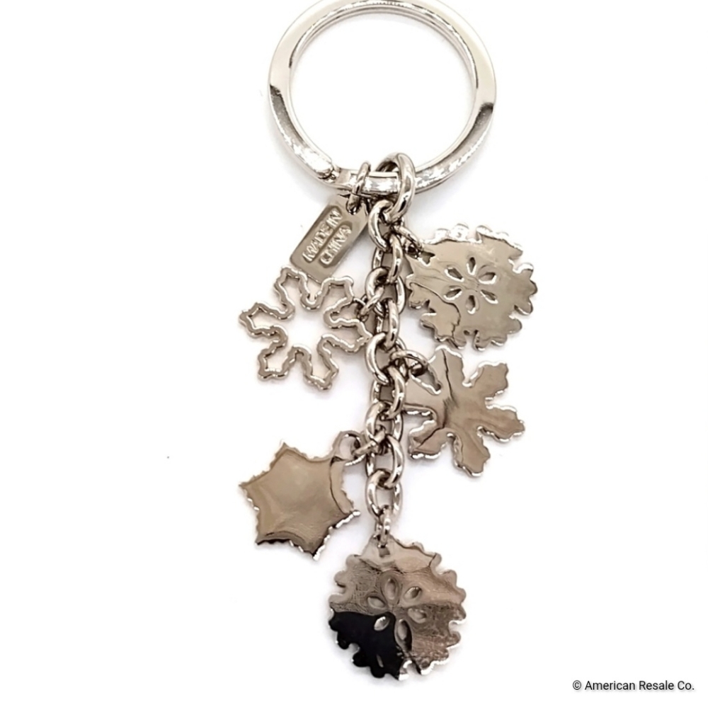 Rare COACH Multi Snowflake Keychain Fob Purse Charm Made with Swarovski Crystals - Picture 4 of 6